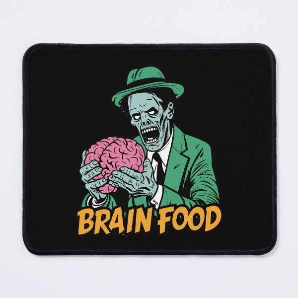 Item preview, Zombie in Green Suit Holding Brain - "Brain Food" designed and sold by BNCH44.