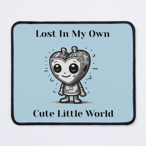 Item preview, Lost In My Own Cute Little World - dream quote, cute heart cartoon  designed and sold by ChuckleCharmz.