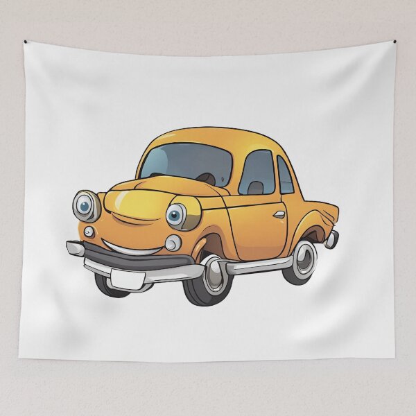 Item preview, Cute Yellow Cartoon Car | Whimsical Car Art | Fun Automotive Design designed and sold by Epic--Art.