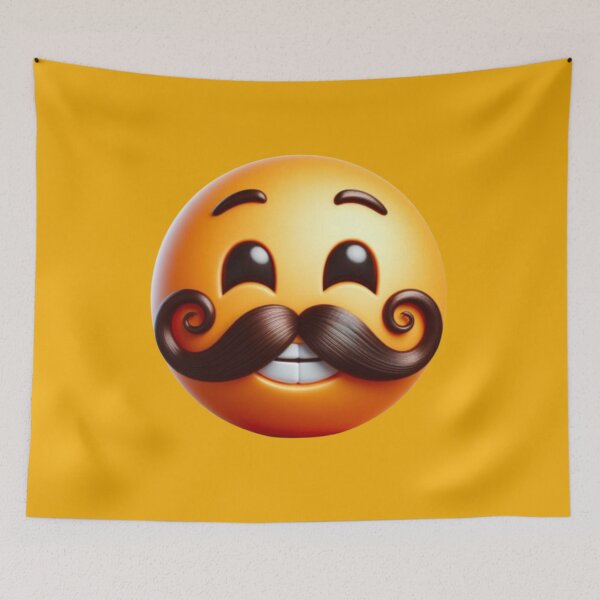 Item preview, Mustachioed smiling face, Keep Smiling, Typography, Smile, Smiley Face, He, She. designed and sold by 2012DreamVision.