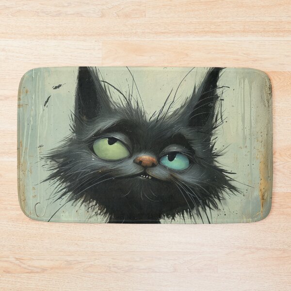 Item preview, Quirky Black Cat with Colorful Eyes designed and sold by Chip Barber.
