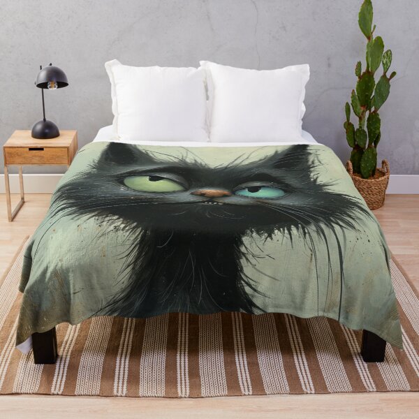 Item preview, Quirky Black Cat with Colorful Eyes designed and sold by Chip Barber.