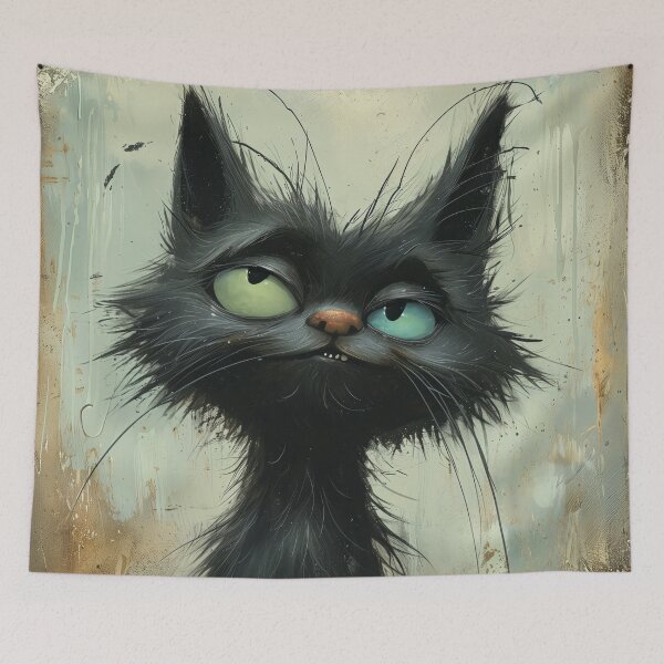 Item preview, Quirky Black Cat with Colorful Eyes designed and sold by Chip Barber.