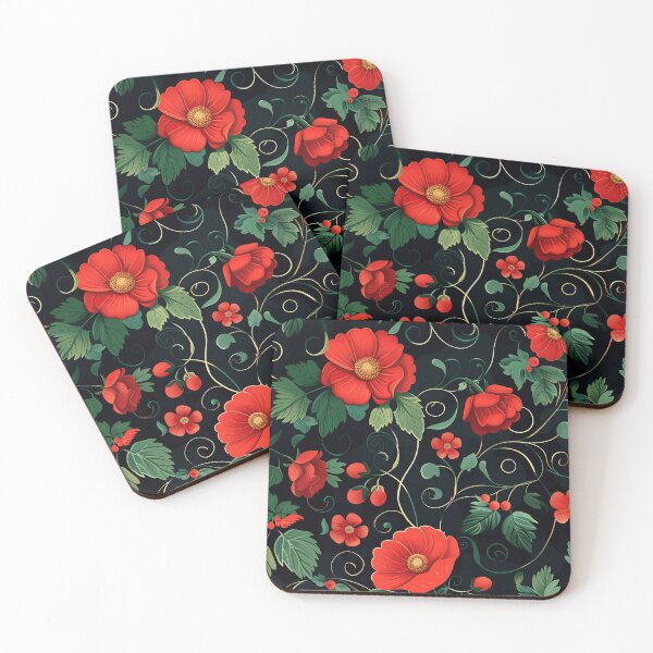 Item preview, Red Flowers with Berries designed and sold by OccultDreams.