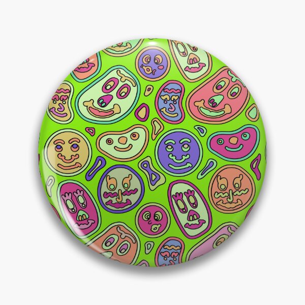 Item preview, Funny icon faces colorfull vibrant abstract pattern green designed and sold by SaySimpleDesign.