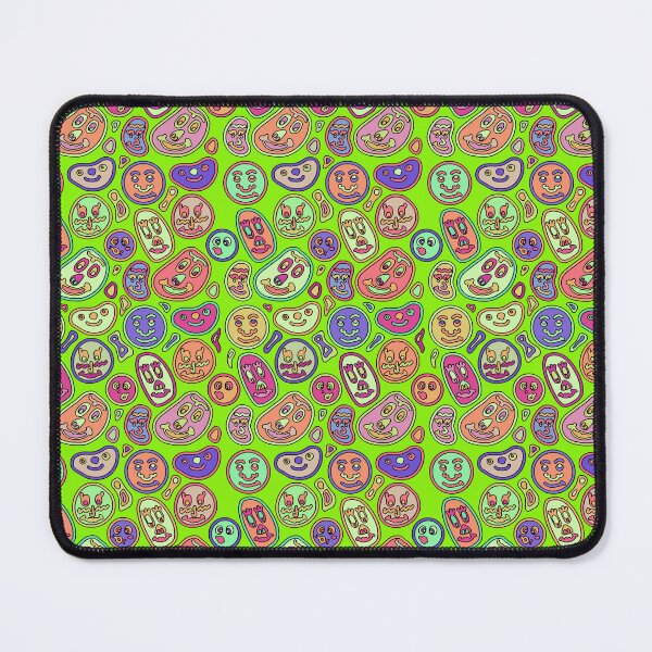 Item preview, Funny icon faces colorfull vibrant abstract pattern green designed and sold by SaySimpleDesign.