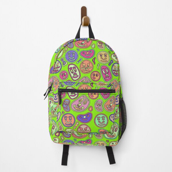 Item preview, Funny icon faces colorfull vibrant abstract pattern green designed and sold by SaySimpleDesign.