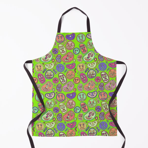 Item preview, Funny icon faces colorfull vibrant abstract pattern green designed and sold by SaySimpleDesign.