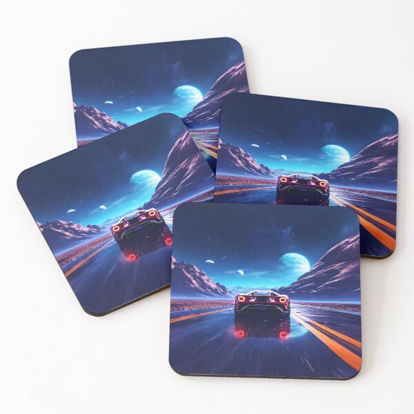 Item preview, Sports Car Driving Through Night Wilderness designed and sold by Design-Illusi0n.