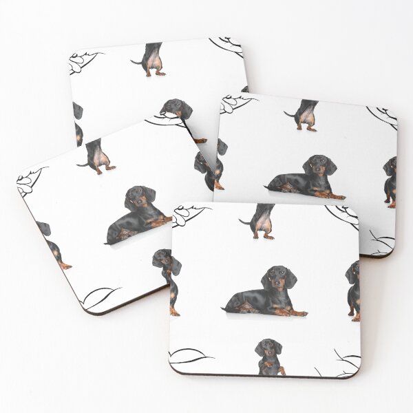 Item preview, Black dachshund pattern designed and sold by Kajiart.