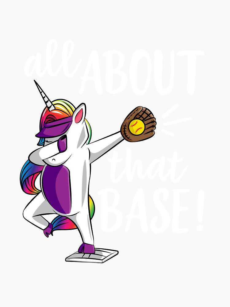 softball dabbing unicorn girls softball dab softball gift all about