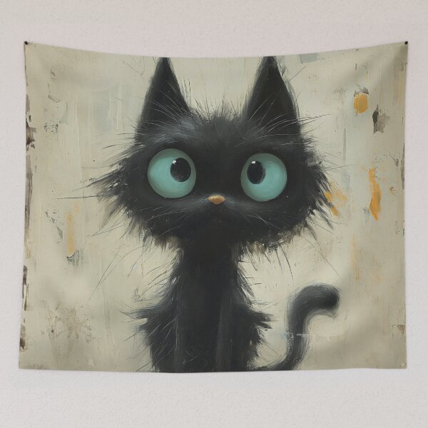 Item preview, Wide-Eyed Black Kitten with Whiskers designed and sold by Chip Barber.