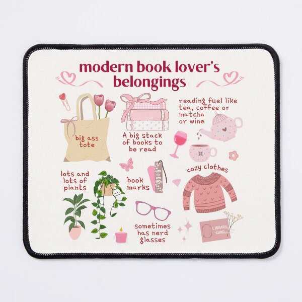 Item preview, Modern book lover’s belongings - Coquette Aesthetic designed and sold by Neadoodles.