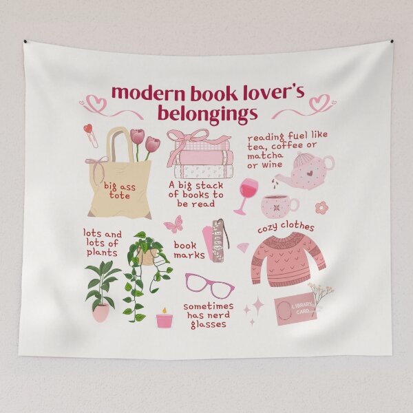 Item preview, Modern book lover’s belongings - Coquette Aesthetic designed and sold by Neadoodles.