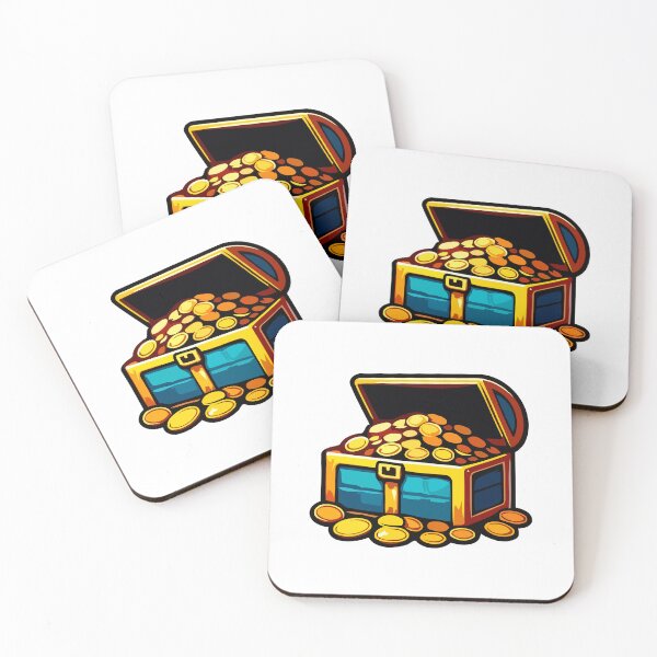 Item preview, Cartoon Treasure Chest Overflowing with Gold Coins designed and sold by Akioos.
