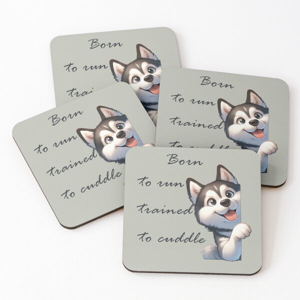 Item preview, Born to run, trained to cuddle - Siberian Husky designed and sold by ART-HOME-PAWS.