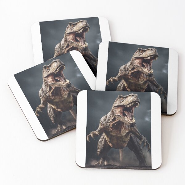 Item preview, Roaring Tyannosaurus rex dinosaur running toward camera designed and sold by MiraCleAI.