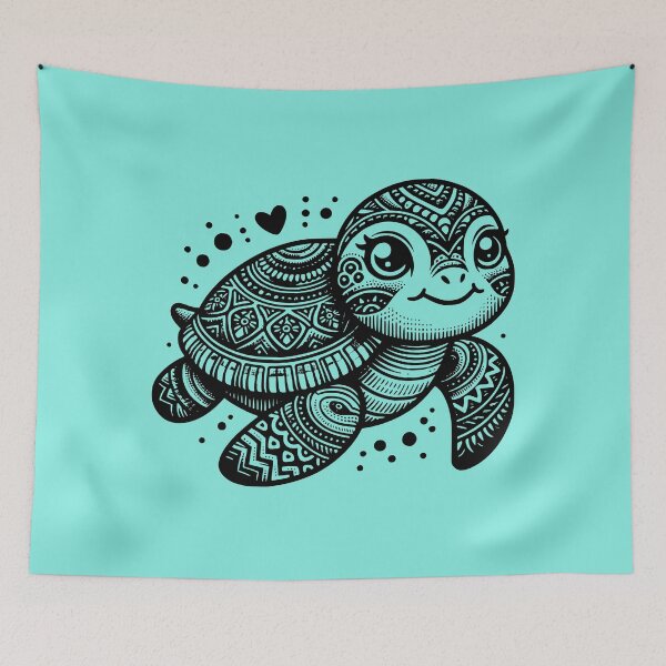 Item preview, Cute and Happy Sea Turtle Vacation Style designed and sold by AnalajiaDesigns.