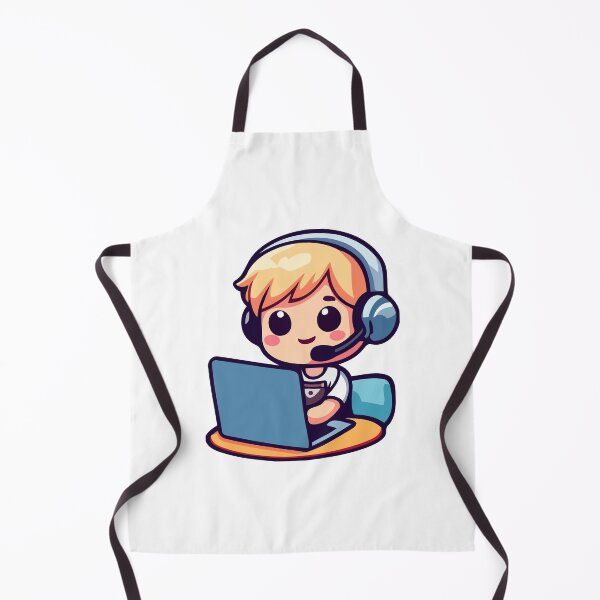 Item preview, Cute Gamer Boy with Headset and Laptop Cartoon designed and sold by Akioos.