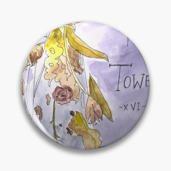 Item preview, the tower tarot card cracked vase flowers wilting designed and sold by Skaetlett.