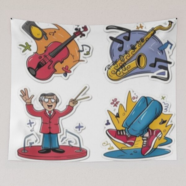 Item preview,  Music instrument themed sticker set designed and sold by catcraftss.