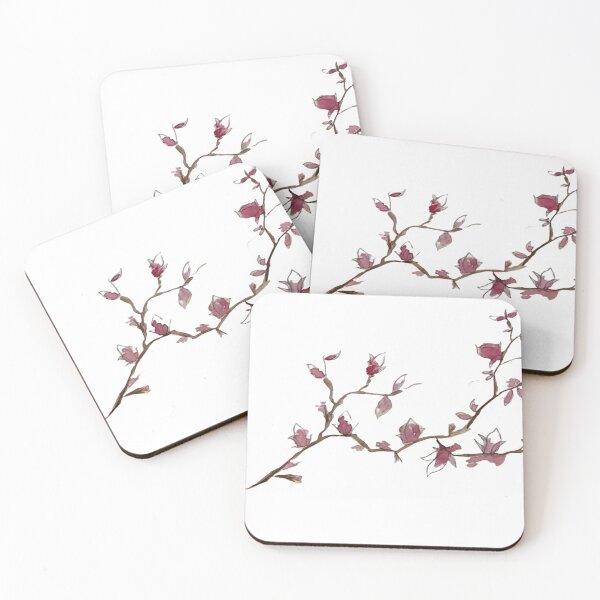 Item preview, magnolia tree branch watercolor designed and sold by Skaetlett.