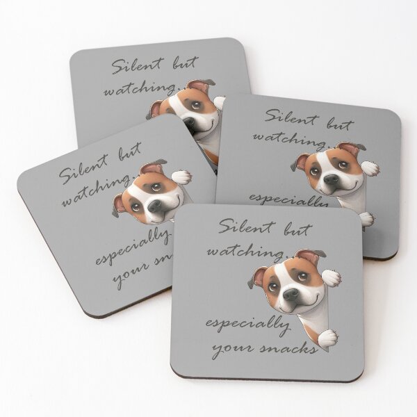 Item preview,  Silent but watching, especially your snacks - Staffordshire Bull Terrier designed and sold by ART-HOME-PAWS.