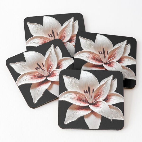 Item preview, Big white Lily watercolor flower designed and sold by AKRE R.