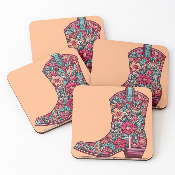 Item preview, Flowery Cowboy boot designed and sold by Vkinsify.