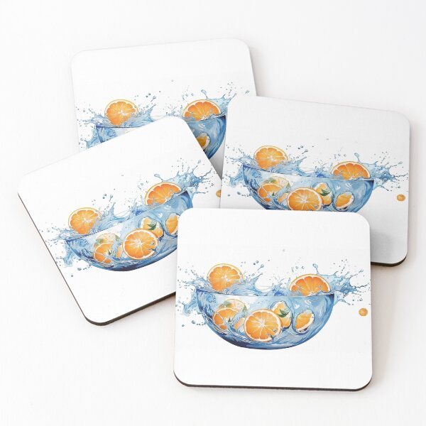 Item preview, Double Exposure White Background Oranges in a Bowl Watercolour designed and sold by Roxane Bay.