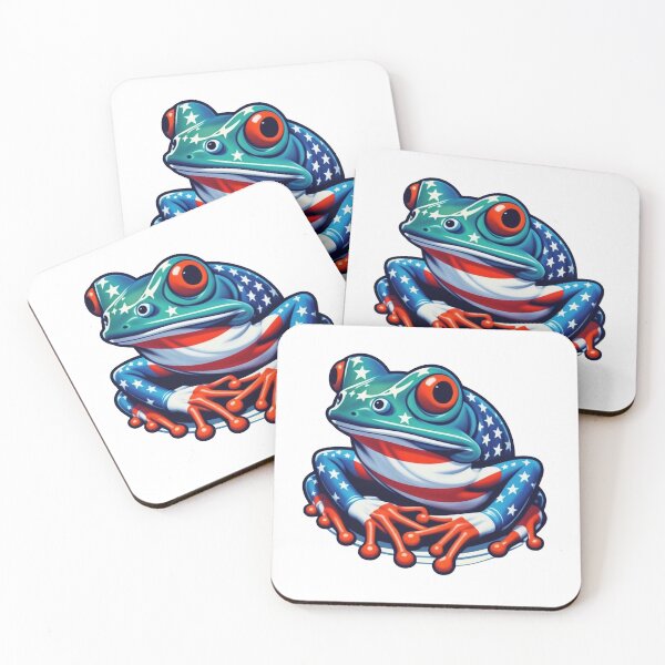 Artikelvorschau, schreiender Frosch - USA-Flaggenfarben entworfen und verkauft von Bukhisz.