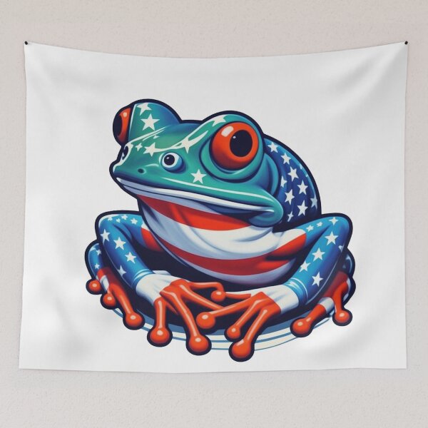 Artikelvorschau, schreiender Frosch - USA-Flaggenfarben entworfen und verkauft von Bukhisz.