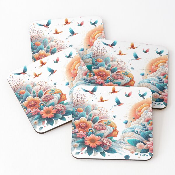 Item preview, Vibrant Bird and Floral Illustration for Stunning Bedding designed and sold by Ulykit.
