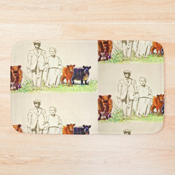 Item preview, Riggit Galloway Cows with Vintage Couple Surreal Painting designed and sold by MikeJory.