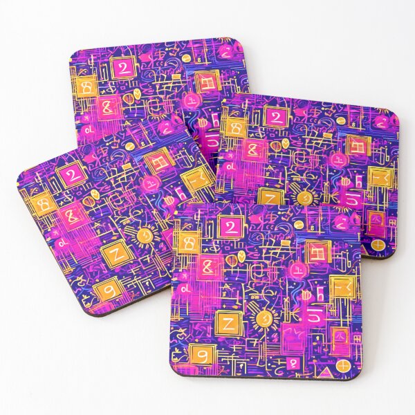 Item preview, Neon Math Patterns: Gold & Pink designed and sold by Health And Fitness Posts e-Store.