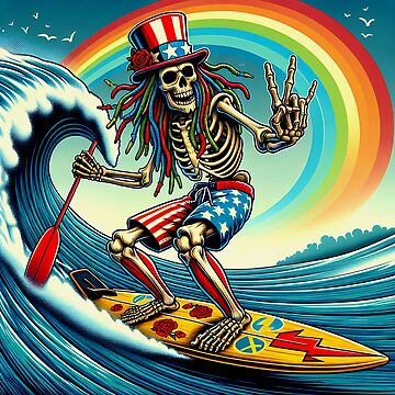 Artwork thumbnail, Uncle Skelly Psychedelic Surf Legend by HippieFarms11
