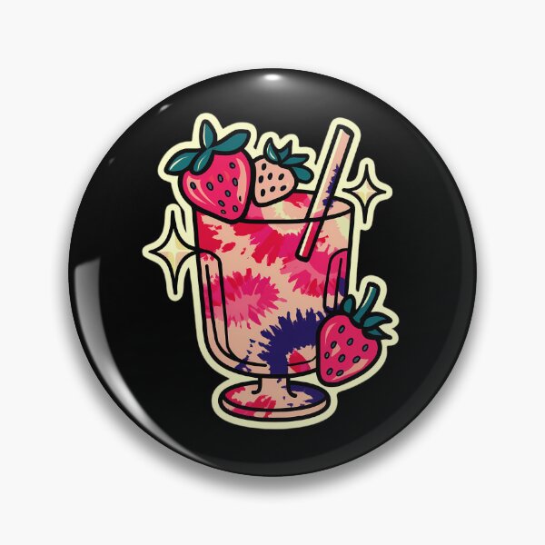 Item preview, funny tie-dye strawberry-themed drink in a glass designed and sold by MotivaChic.