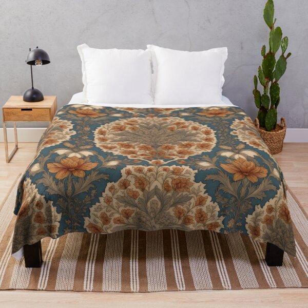 Item preview, Turkish floral pattern, beige,red and blue designed and sold by patterncrow.