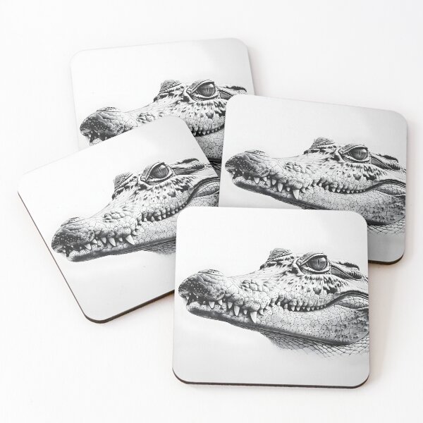Item preview, Black and white Crocodile drawing designed and sold by Pencil-Art.