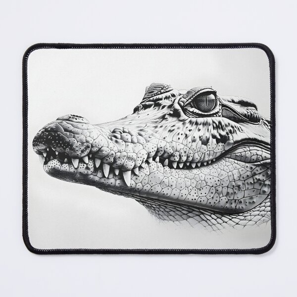 Item preview, Black and white Crocodile drawing designed and sold by Pencil-Art.