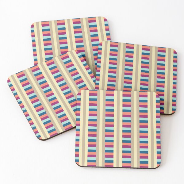 Item preview, Modern Plaid Line Pattern in Cream, Beige, Dark Blue, Orange, Berry and Mint Green designed and sold by scome.