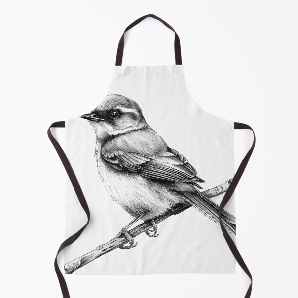 Item preview, Black and White Bird Pencil Drawing designed and sold by Pencil-Art.