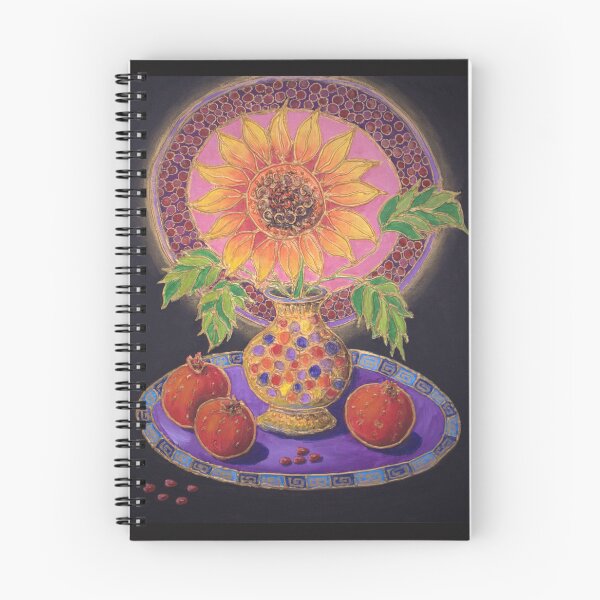 Item preview, Sunflower and pomegranates. Still life designed and sold by Elena Dunaeva.