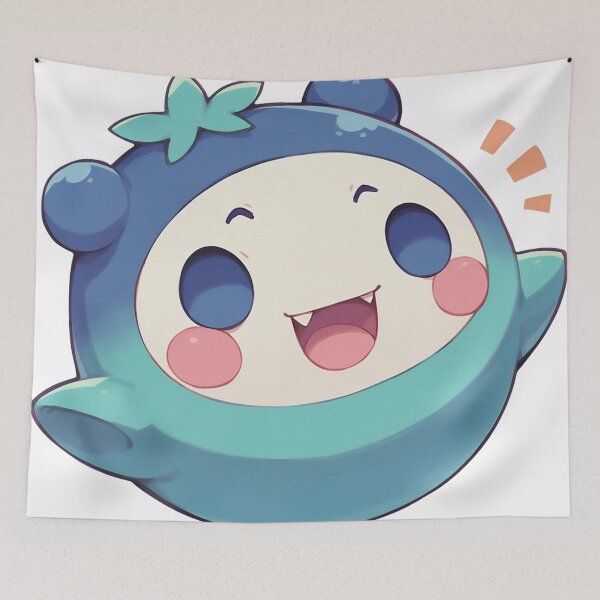 Item preview, cute blue blob designed and sold by Q Q.