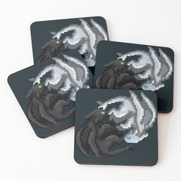 Item preview, Toothless and Lightfury Pixel Art designed and sold by spicynoodleart.