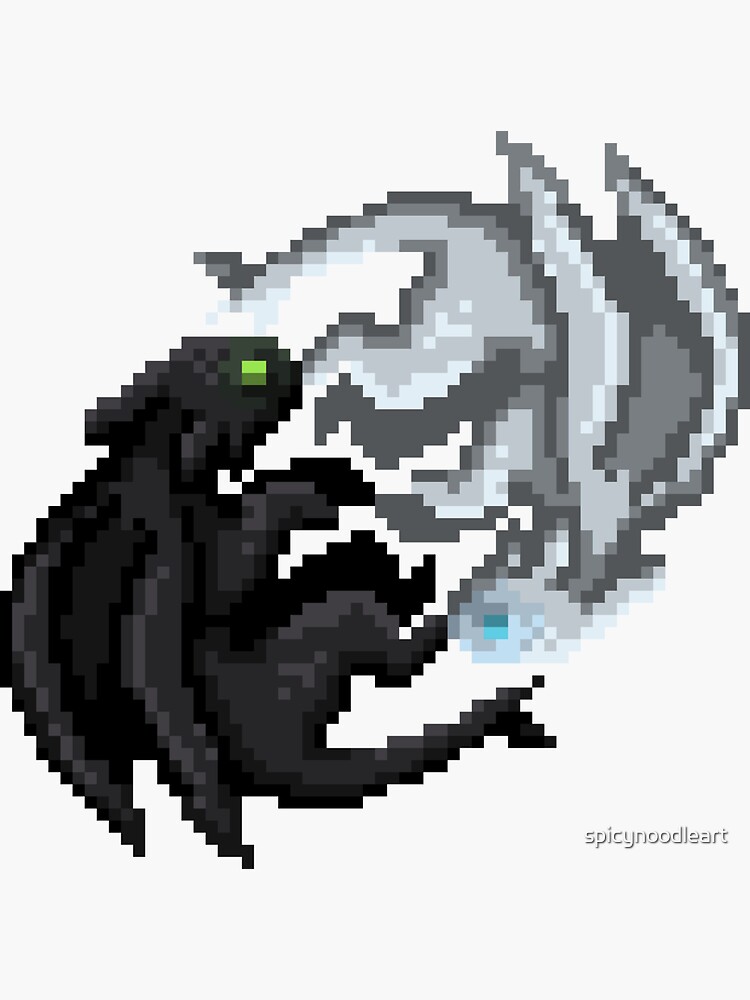 Toothless and Lightfury Pixel Art