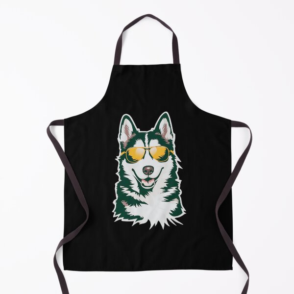 Item preview, stylized illustration of a cool dog, likely a Husky or similar breed, wearing orange aviator sunglasses designed and sold by MotivaChic.