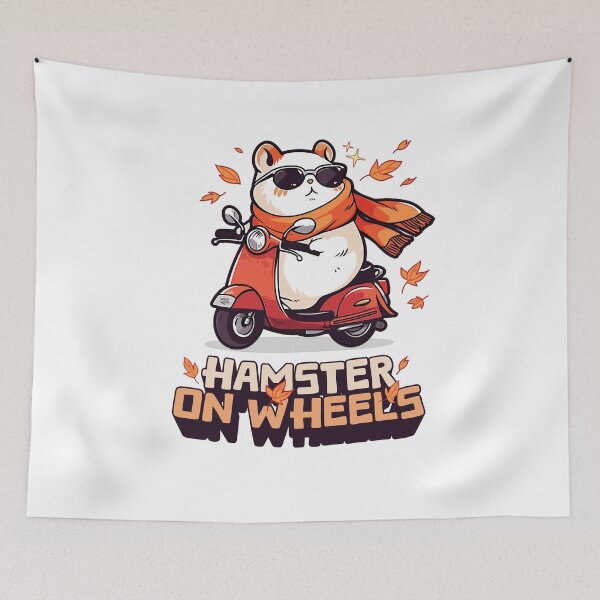 Item preview, Awesome Autumn Fall Hamster on Wheels designed and sold by MerrileeWorley.