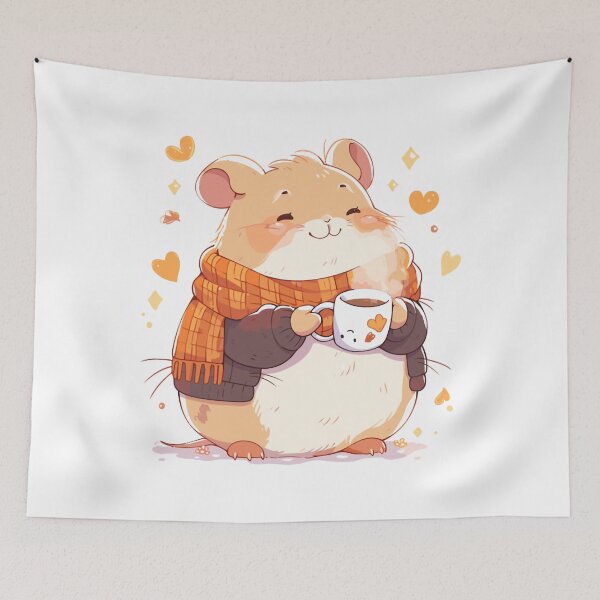 Item preview, Fall Hamster with Hot Drink designed and sold by MerrileeWorley.