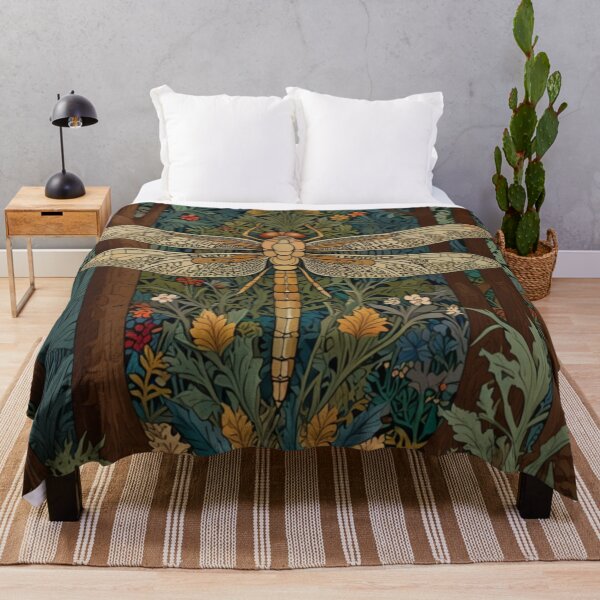 Item preview, Vintage art nouveau dragonfly woodland forest botanical garden forest designed and sold by hollycooper.